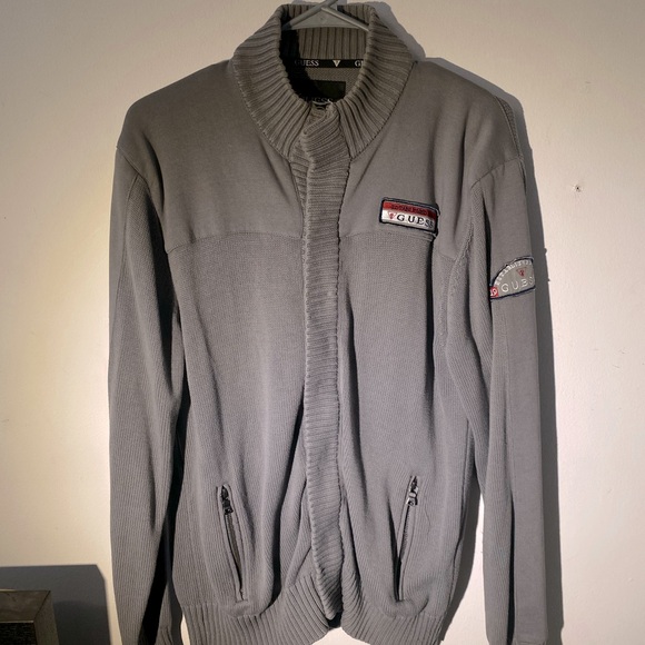 GUESS knit grey heavyweight sweater vintage - Picture 1 of 6